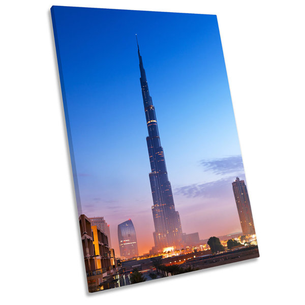 17 Stories Burj Khalifa Building Dubai Wrapped Canvas Photograph